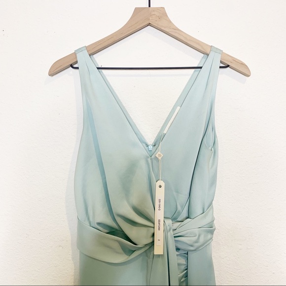 NWT Jonathan Simkhai Seafoam Mia Satin Midi Dress - Picture 5 of 11